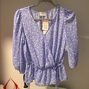 Light Blue Floral Blouse